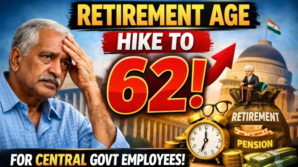 Retirement Age Hike to 62 for Central Government Employees